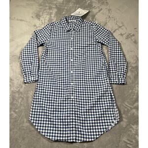 Solumbra Dress Womens XS Blue Poolside Tunic Gingham Sun Protection Beach New